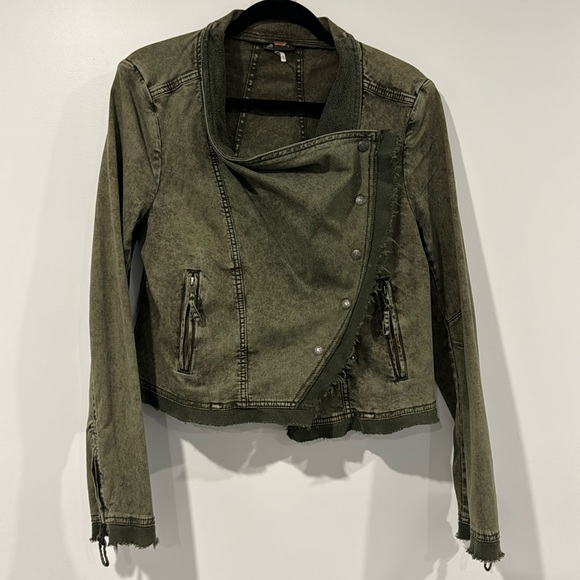 Free People Collapsing Jacket Green Medium worn once - Picture 7 of 13